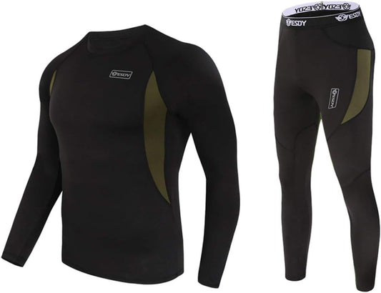 Mens Thermal Underwear Set Winter Sport Hunting Gear Sport Long Johns Base Layer Bottom Top