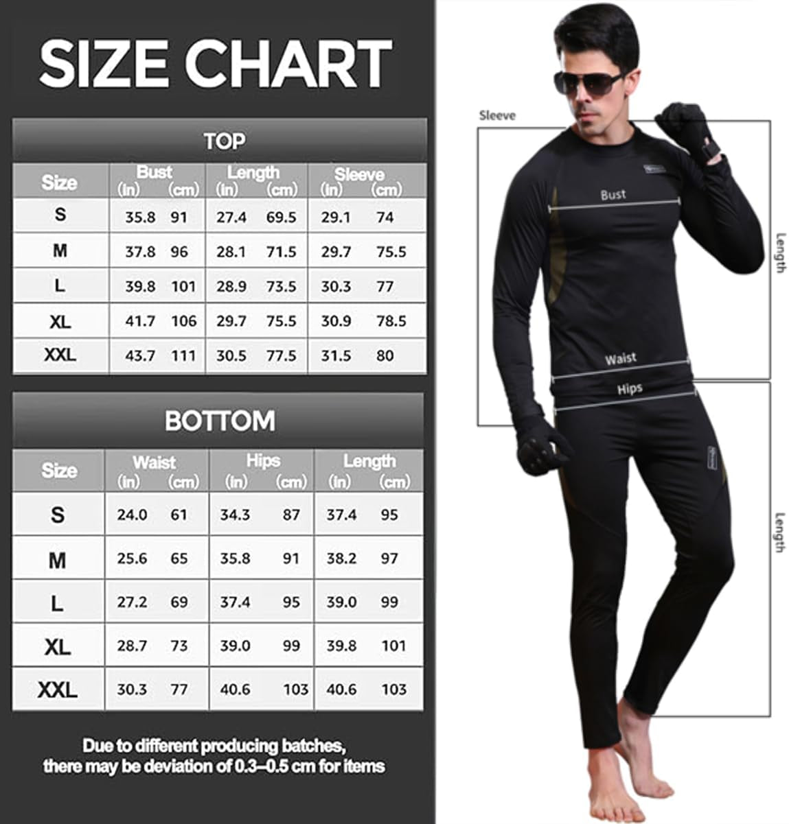 Mens Thermal Underwear Set Winter Sport Hunting Gear Sport Long Johns Base Layer Bottom Top