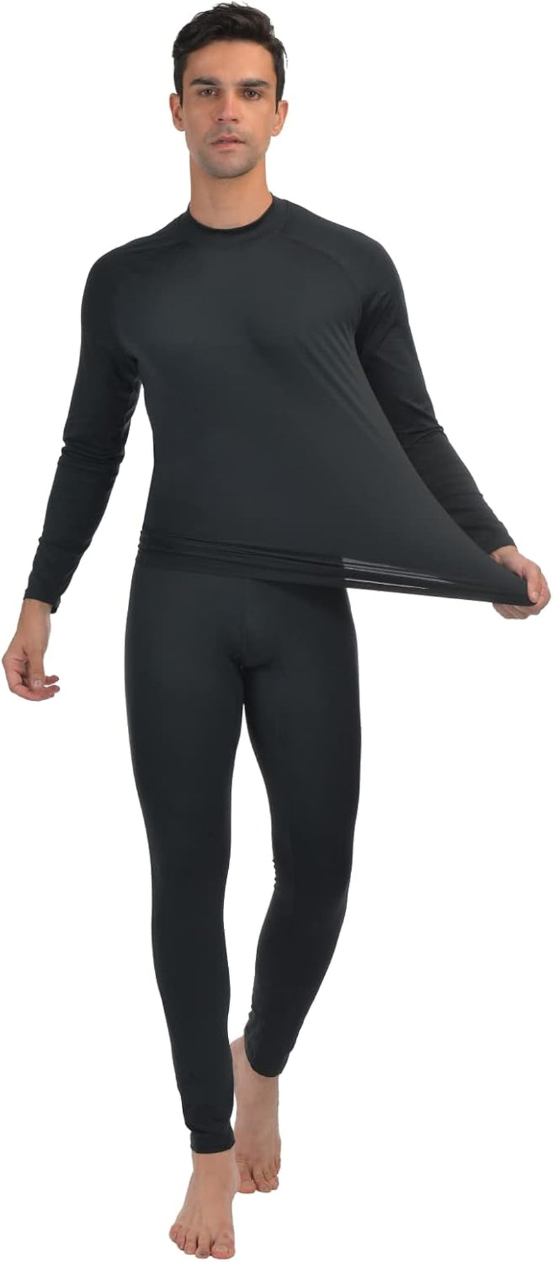 Men'S Thermal Underwear Winter Base Layer Long Johns Set Top and Bottom Sports Suits